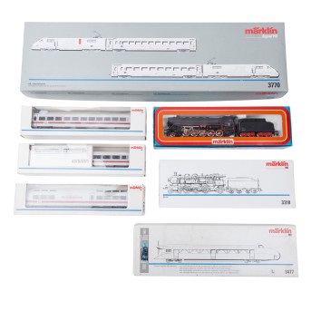 MÄRKLIN 7-tlg Konvolut Lokomotiven mit Ergänzungswagen, Spur H0,