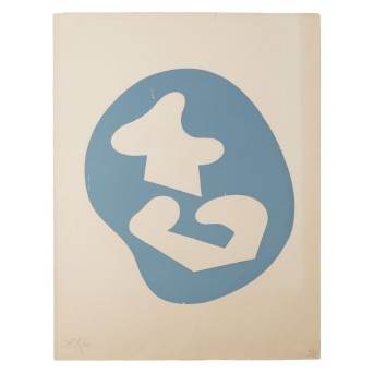 ARP, HANS (1886-1966), Abstract composition in gray-blue,