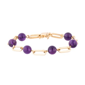 Armband mit 6 Amethystkugeln,