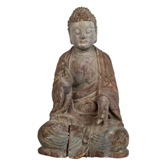 Buddha aus Holz. CHINA, 19. Jh.,