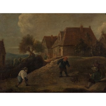 TENIERS, David II, ATTRIBUIERT/UMKREIS (D.T. 1610-1690), "Kegelnde Bauern",