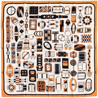 HERMÈS silk carré 'CARRÉ EN BOUCLES',