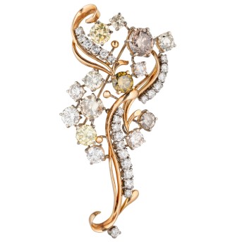 Brosche mit Brillanten von 13,53 ct,