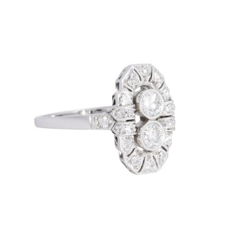 Art Déco Ring mit Diamanten von zus. ca. 0,75 ct,