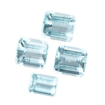 Mixed lot of 4 loose aquamarines