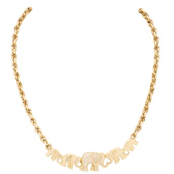 Collier '5 Elefanten' mit 75 Brillaten