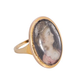 Ring with miniature portrait under glass