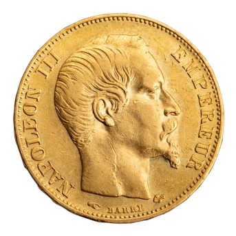 Frankreich/GOLD - Napoleon III. 20 Francs 1857 A (Paris).