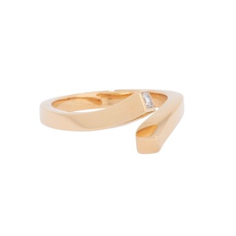 Ring mit Diamant im Princessschliff 0,13 ct (grav.),
