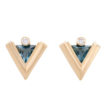 CAPRICE Ohrringe mit Topasdreiecken und Brillanten