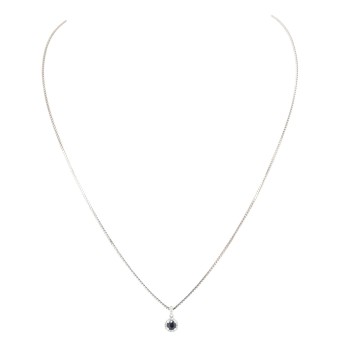 Collier, Anhänger mit Saphir,