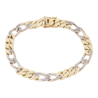 Panzerarmband mit 40 Achtkantdiamanten,