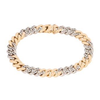 Panzerarmband mit Achtkantdiamanten,