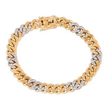 Panzerarmband mit Achtkantdiamanten,