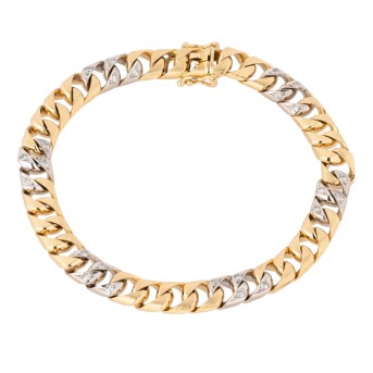 Panzerarmband mit Achtkantdiamanten,