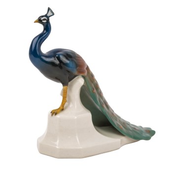 SCHWARZBURGER WERKSTÄTTEN Tierfigur 'Pfau', 1. H 20. Jh.