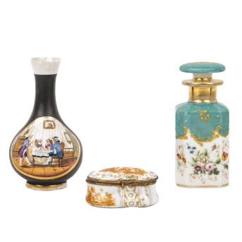 Three showcase pieces from the 19th century,