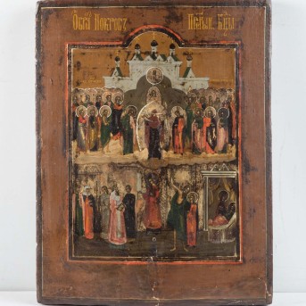 IKONE MIT DER GOTTESMUTTER POKROW