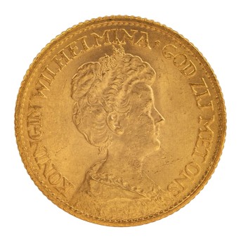 Niederlande/GOLD - Wilhelmina 10 Gulden 1917.