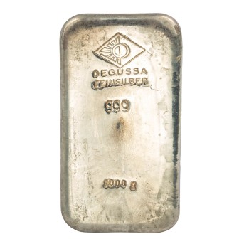 1 kg Feinsilberbarren .999 von DEGUSSA.