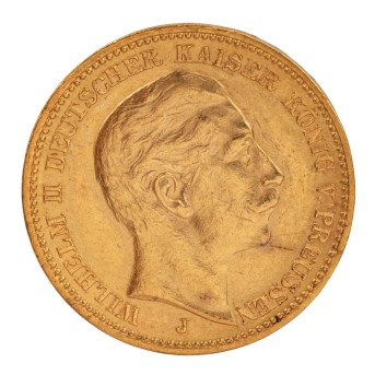 Dt. Kaiserreich Preussen/GOLD - Wilhelm II. 20 Mark 1910 J (J.252)