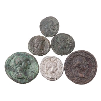 Römische Kaiserzeit - Kleine Sammlung 6 x Münzen