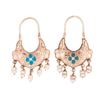 Ohrhänger floral mit kleinen Perlen