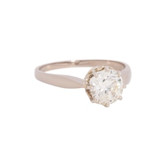 Solitärring mit Altschliffdiamant von ca. 1,3 ct,