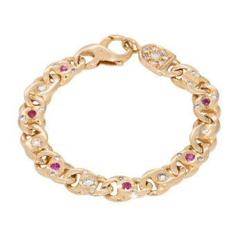 Panzerarmband mit 6 Rubinen,