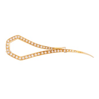 JACOBI elegant brooch with diamonds approx. 1 ct,