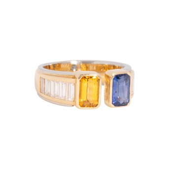 JACOBI ring with yellow and blue sapphire