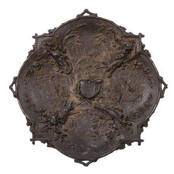 RELIEF BOWL with hunting motifs, dated 1897,