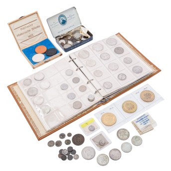 Mixed lot of coins from all over the world, partly silver,