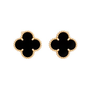 VAN CLEEF & ARPELS Pair of ear clips 'Vintage Alhambra' with onyx, 