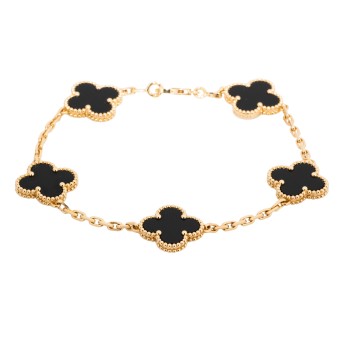 VAN CLEEF & ARPELS bracelet 'Vintage Alhambra 5 motifs' with onyx, 