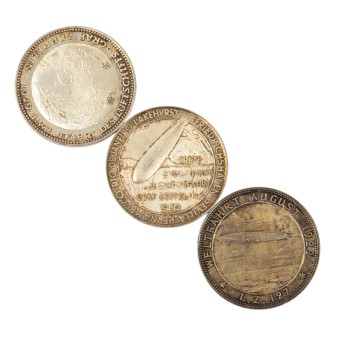 Weimarer Republik/ SILBER - 3x Zeppelin Medaille,
