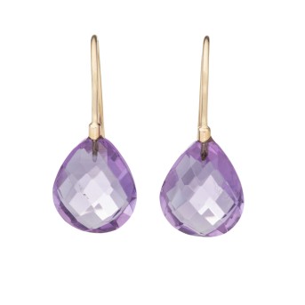 Paar Ohrhänger mit facettiertem Amethyst,