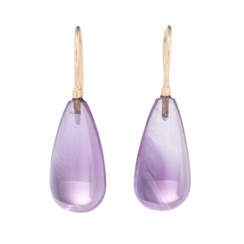 Pair of earrings with amethyst, 