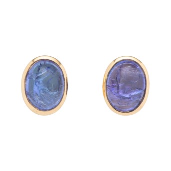 Pair of stud earrings with tanzanite 