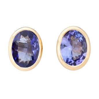 Pair of stud earrings with tanzanite 