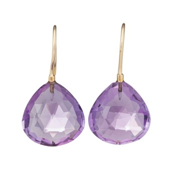 Paar Ohrhänger mit facettiertem Amethyst,