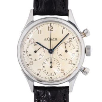LECOULTRE Ref. E335 attraktiver Vintage Chronograph mit neuer Revision, ca. 60er Jahre.