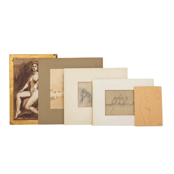 CONVOLUT 5 DRAWINGS 20th century,
