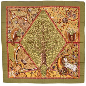 HERMÈS foulard 'AXIS MUNDI'.