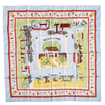 HERMÈS silk carré 'RETOUR À LA TERRE',