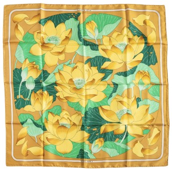 HERMÈS silk carré 'FLEURS DE LOTUS',
