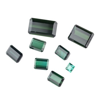 Konvolut 8 grüne Turmaline zus. 57,71 ct,