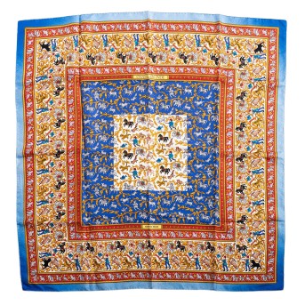 HERMÈS Seidencarré "CHASSE EN INDE",