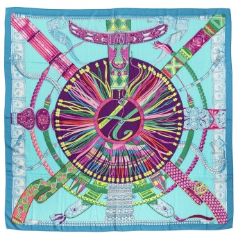 HERMÈS 140 scarf 'CEINTURES ET LIENS',