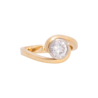 Solitärring mit Brillant von ca. 1 ct,